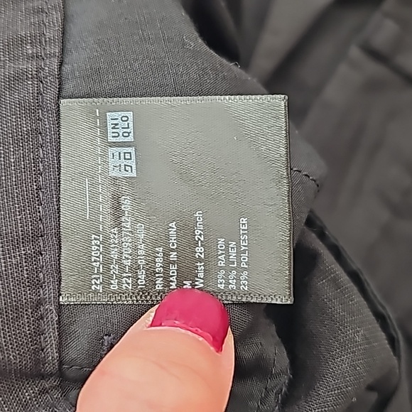 Uniqlo Comptoir des Cotnniers Black Linen Blend Pants - Picture 5 of 5
